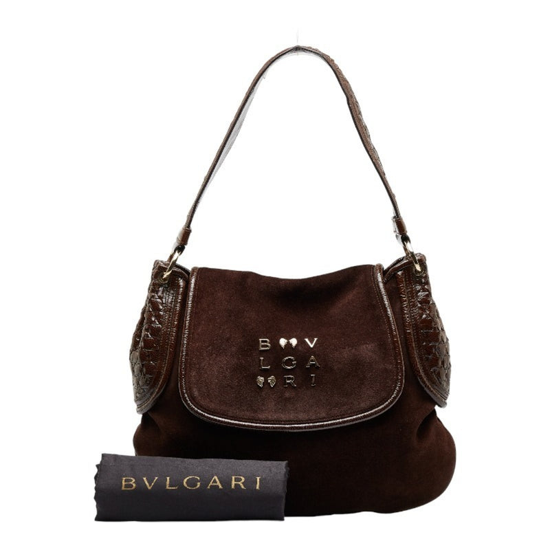 Bvlgari Brown Canvas Leather Shoulder Bag (Pre-Owned)