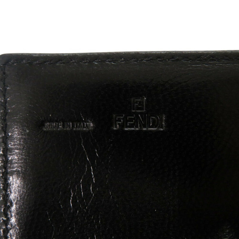 Fendi Beige Black Gold Canvas Leather Long Wallet (Bi-Fold) (Pre-Owned)