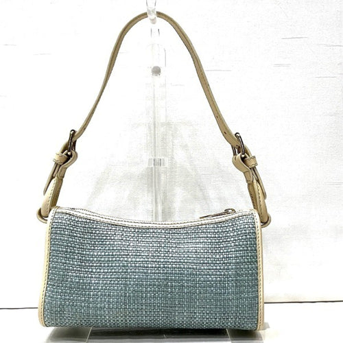 Celine Beige Blue Straw Leather Handbag (Pre-Owned)