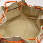 Bottega Veneta Beige Orange Canvas Leather Tote Bag (Pre-Owned)