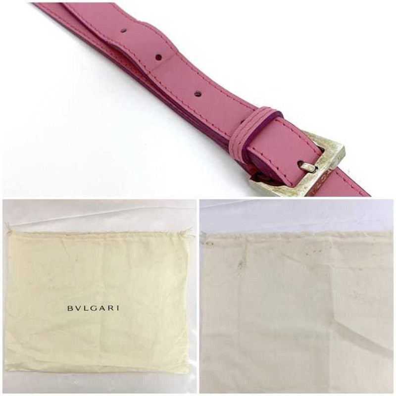 Bvlgari Pink Canvas Leather Shoulder Bag (Pre-Owned)