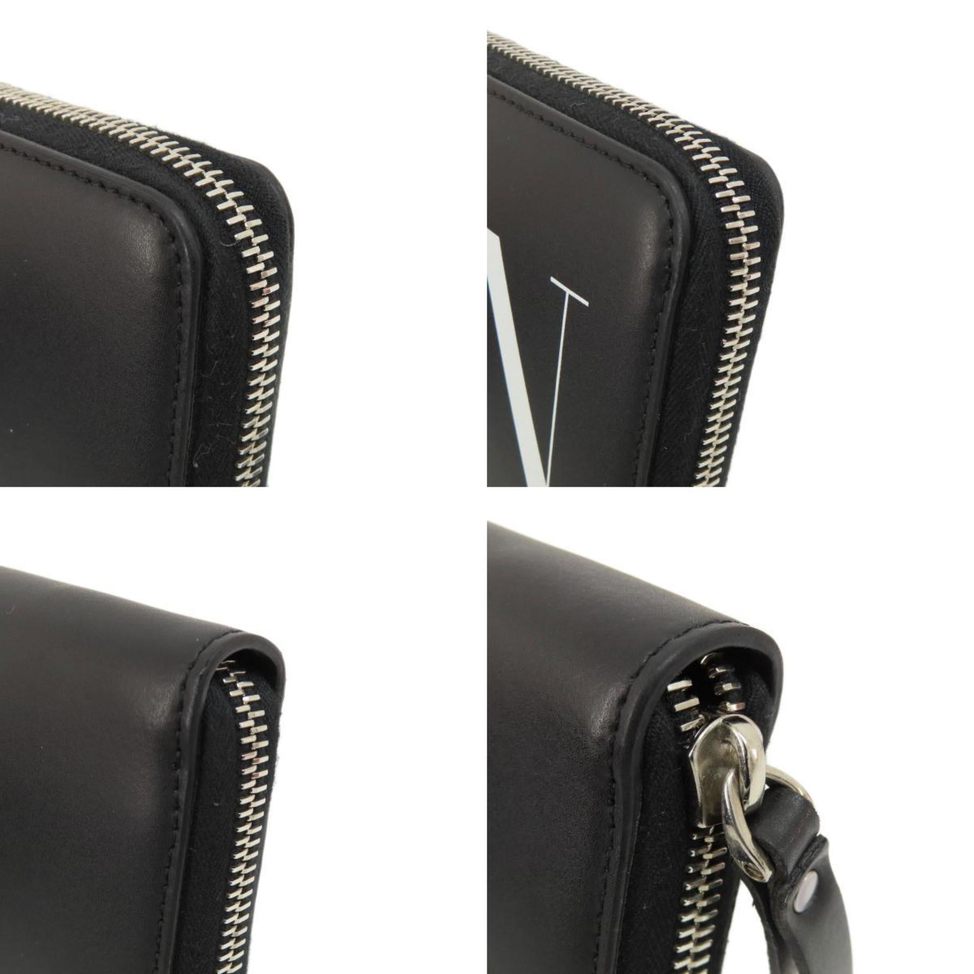 Valentino Garavani Black Leather Long Wallet (Bi-Fold) (Pre-Owned)