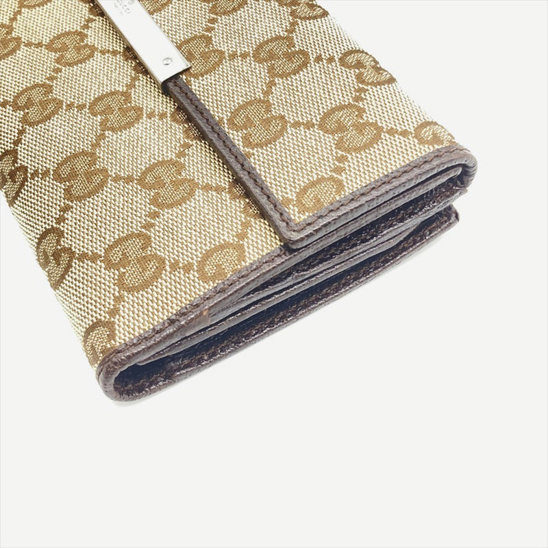 Gucci Beige Gg Canvas Long Wallet (Bi-Fold) (Pre-Owned)