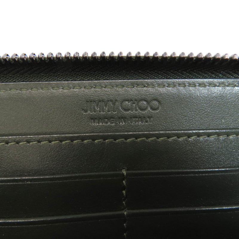 Jimmy Choo Green Navy Leather Coin Purse/Coin Case (Pre-Owned)