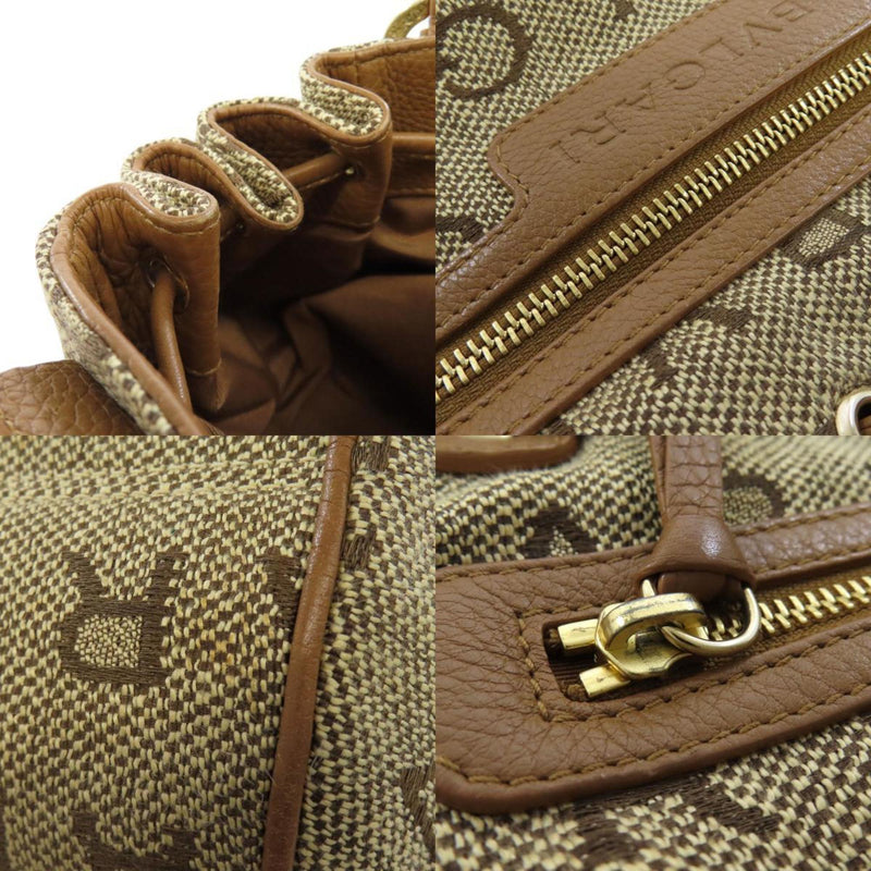 Bvlgari Logomania Brown Canvas Handbag (Pre-Owned)