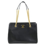 Salvatore Ferragamo Black Leather Shoulder Bag (Pre-Owned)