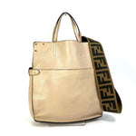 Fendi Beige Leather Shoulder Bag (Pre-Owned)