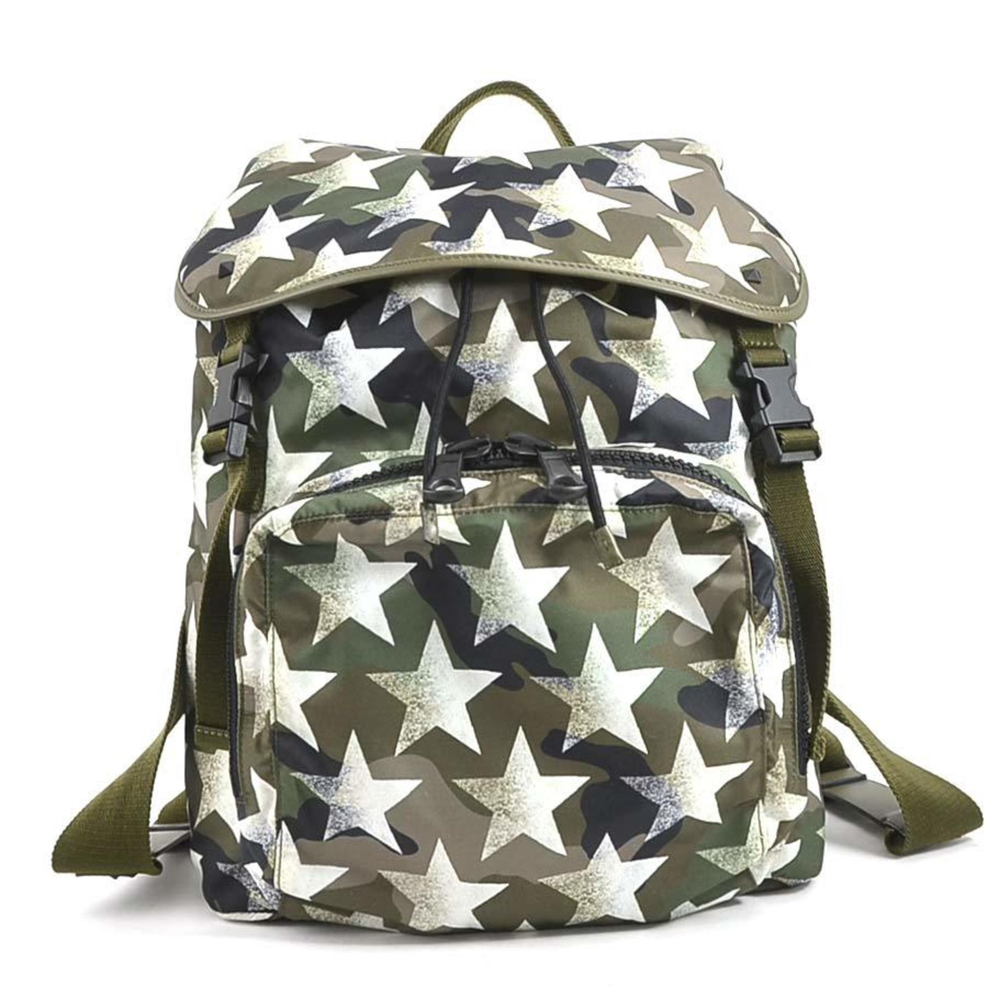 Valentino Garavani Khaki Nylon Backpack (Pre-Owned)