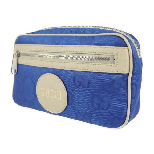 Gucci Beige Blue Nylon Leather Fanny Pack (Pre-Owned)