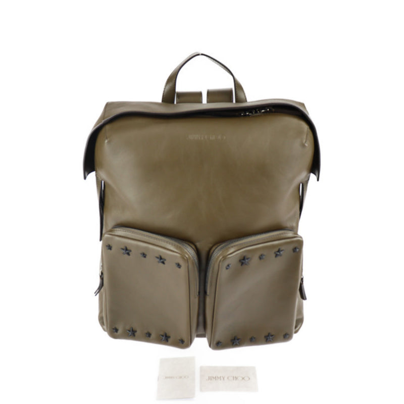 Jimmy Choo Olive Leather Backpack (Pre-Owned)