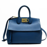 Salvatore Ferragamo Blue Leather Handbag Shoulder Bag (Pre-Owned)