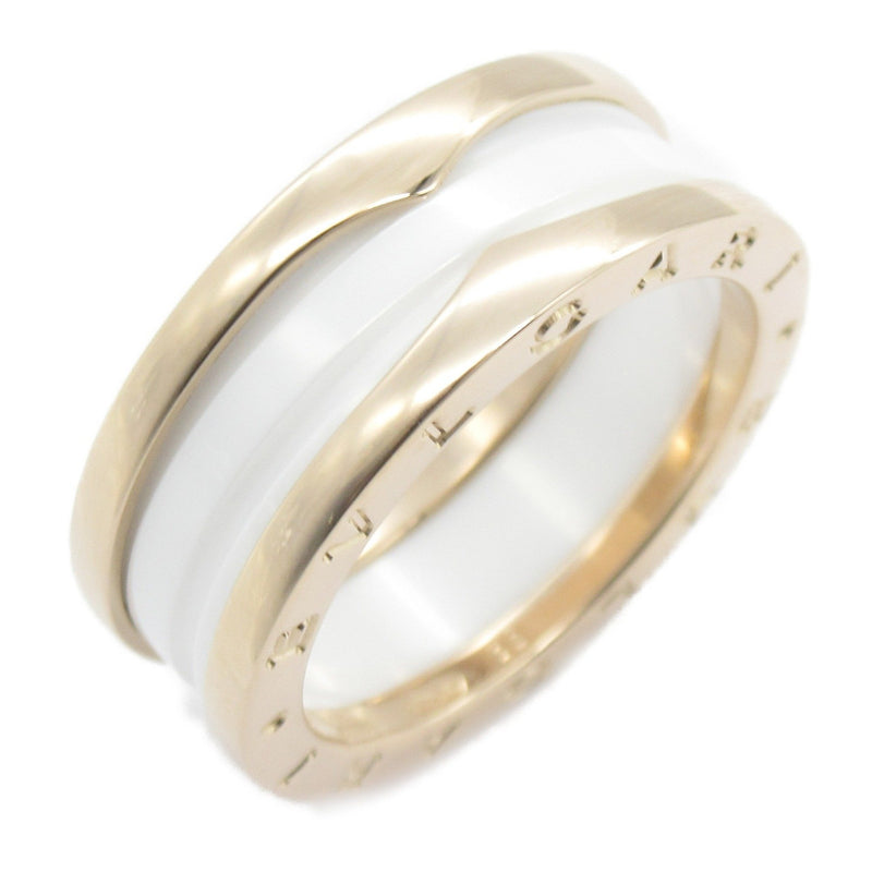 Bvlgari White Ceramic Pink Gold (18K) Band Ring (Pre-Owned)