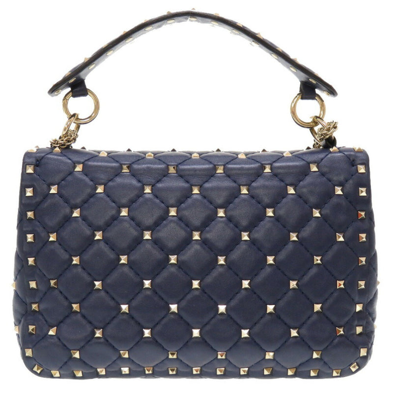 Valentino Garavani Navy Leather Shoulder Bag (Pre-Owned)