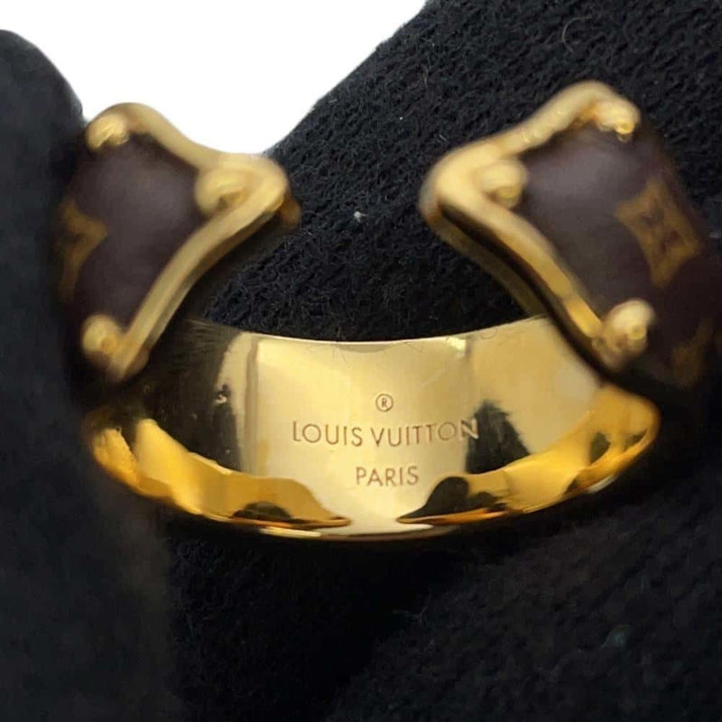 Louis Vuitton Brown Gold Plating Monogram Band Ring (Pre-Owned)