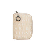 Bvlgari Logomania Beige Canvas Coin Purse/Coin Case (Pre-Owned)