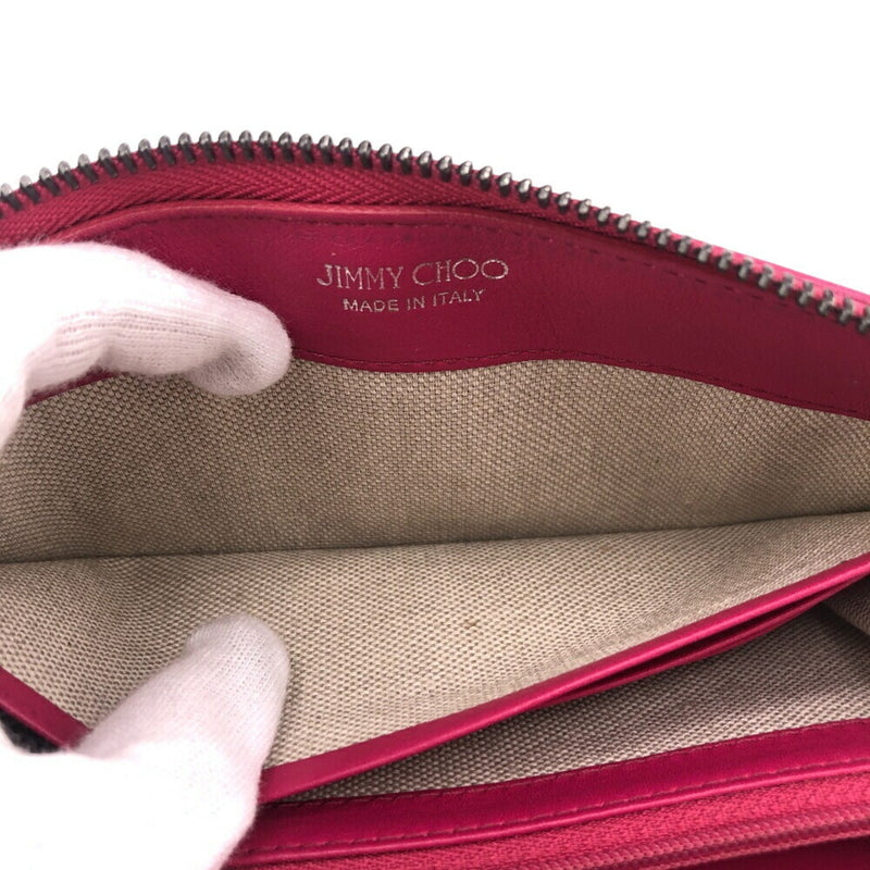 Jimmy Choo Pink Leather Long Wallet (Bi-Fold) (Pre-Owned)