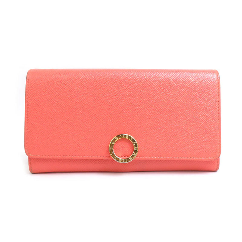 Bvlgari Salmon Pink Leather Long Wallet (Bi-Fold) (Pre-Owned)