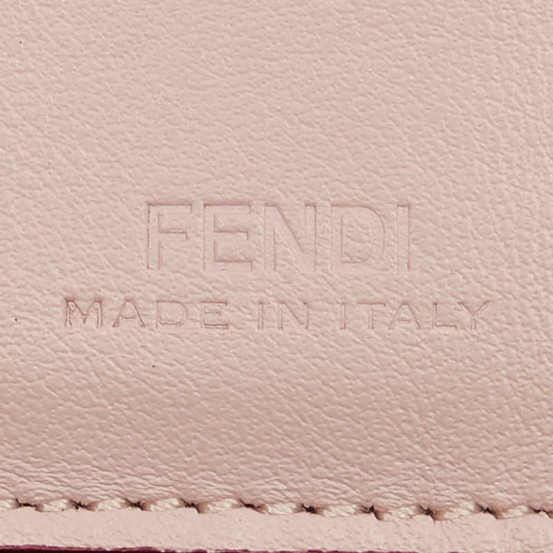 Fendi Beige Pink Leather Wallet (Bi-Fold) (Pre-Owned)