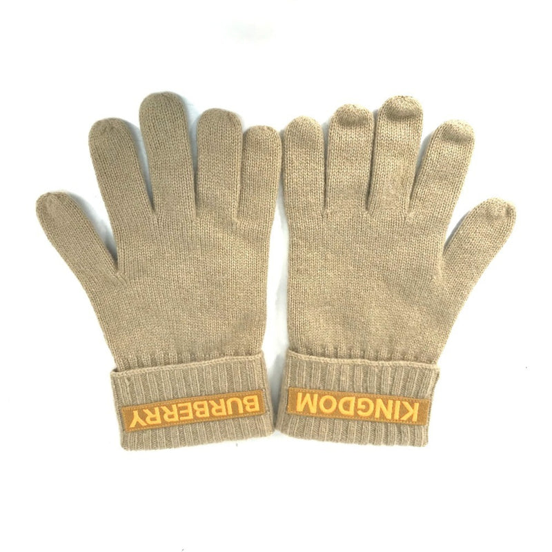 Burberry Beige Orange Cashmere Warm Gloves (Pre-Owned)