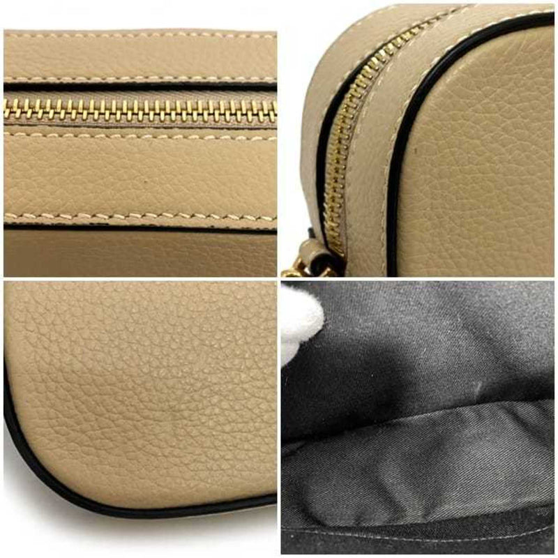 Versace Beige Leather Shoulder Bag (Pre-Owned)