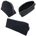 Bvlgari Black Leather Canvas Pouch (Pre-Owned)