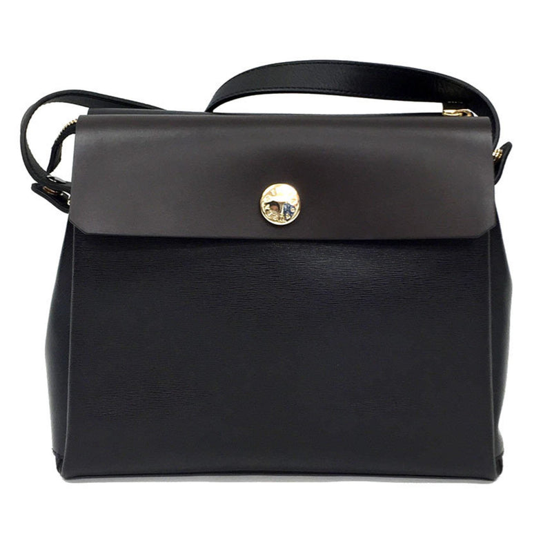 Furla Black Brown Leather Shoulder Bag (Pre-Owned)