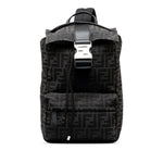 Fendi Black Canvas Leather Sling Bag (Pre-Owned)