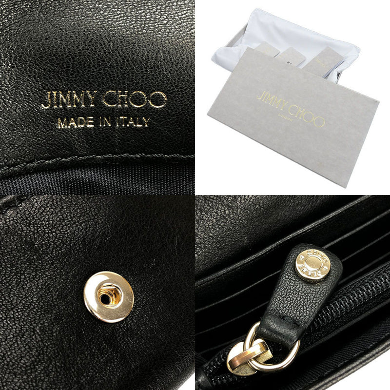 Jimmy Choo Black Leather Long Wallet (Bi-Fold) (Pre-Owned)