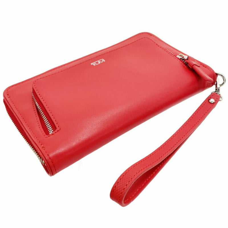 Tumi Coral Red Leather Long Wallet (Bi-Fold) (Pre-Owned)