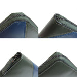 Jimmy Choo Green Navy Leather Coin Purse/Coin Case (Pre-Owned)