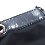 Salvatore Ferragamo Black Nylon Patent Leather Handbag (Pre-Owned)