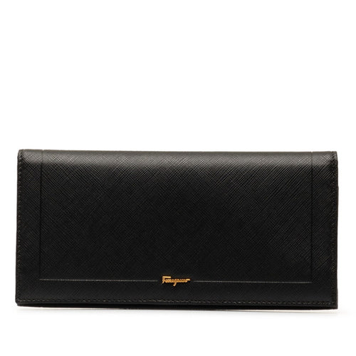 Salvatore Ferragamo Black Leather Coin Purse/Coin Case (Pre-Owned)