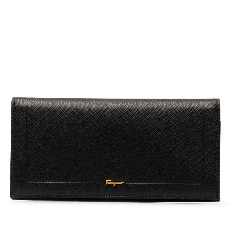 Salvatore Ferragamo Black Leather Coin Purse/Coin Case (Pre-Owned)