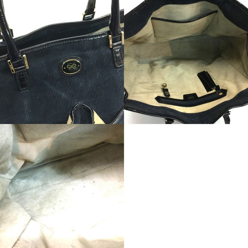 Anya Hindmarch Navy Leather Tote Bag (Pre-Owned)