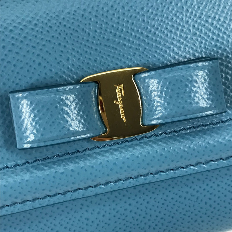 Salvatore Ferragamo Blue Leather Long Wallet (Bi-Fold) (Pre-Owned)