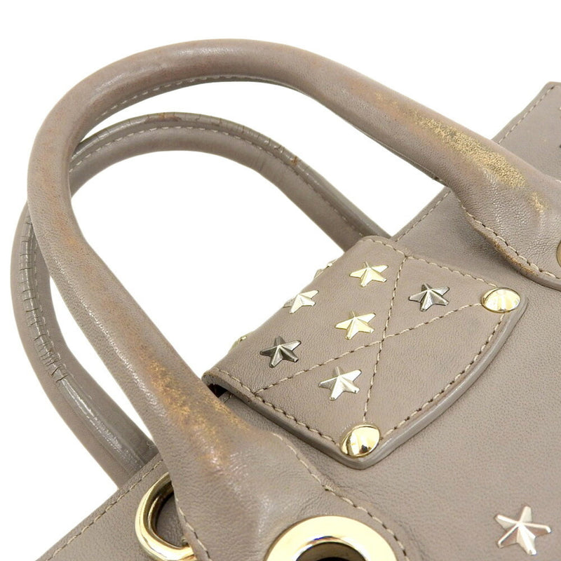 Jimmy Choo Grayish Leather Handbag Shoulder Bag (Pre-Owned)