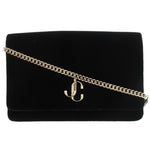 Jimmy Choo Black Leather Chain/Shoulder Wallet (Pre-Owned)