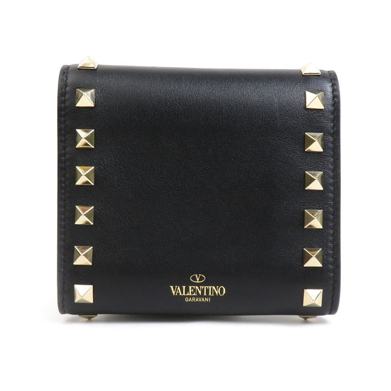 Valentino Garavani Black Leather Wallet (Tri-Fold) (Pre-Owned)