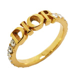 Christian Dior Gold Gold Plating Band Ring (Pre-Owned)