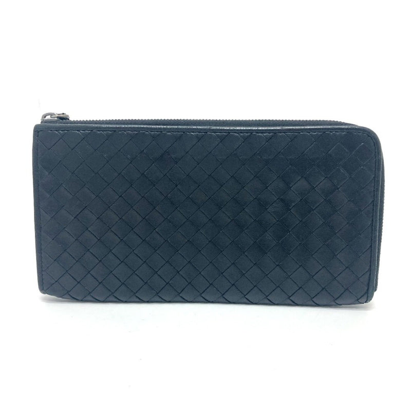 Bottega Veneta Black Leather Long Wallet (Bi-Fold) (Pre-Owned)