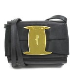 Salvatore Ferragamo Black Leather Shoulder Bag (Pre-Owned)