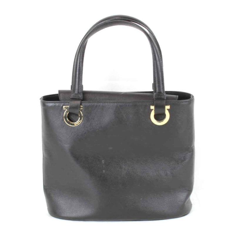 Salvatore Ferragamo Black Leather Handbag (Pre-Owned)