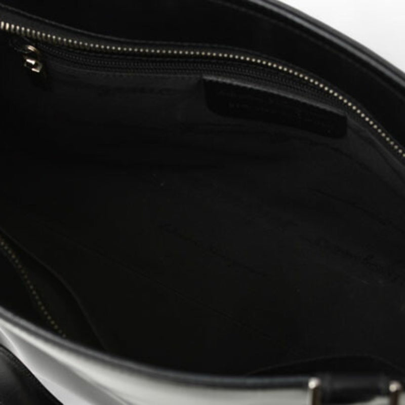 Salvatore Ferragamo Black Leather Shoulder Bag Tote Bag (Pre-Owned)