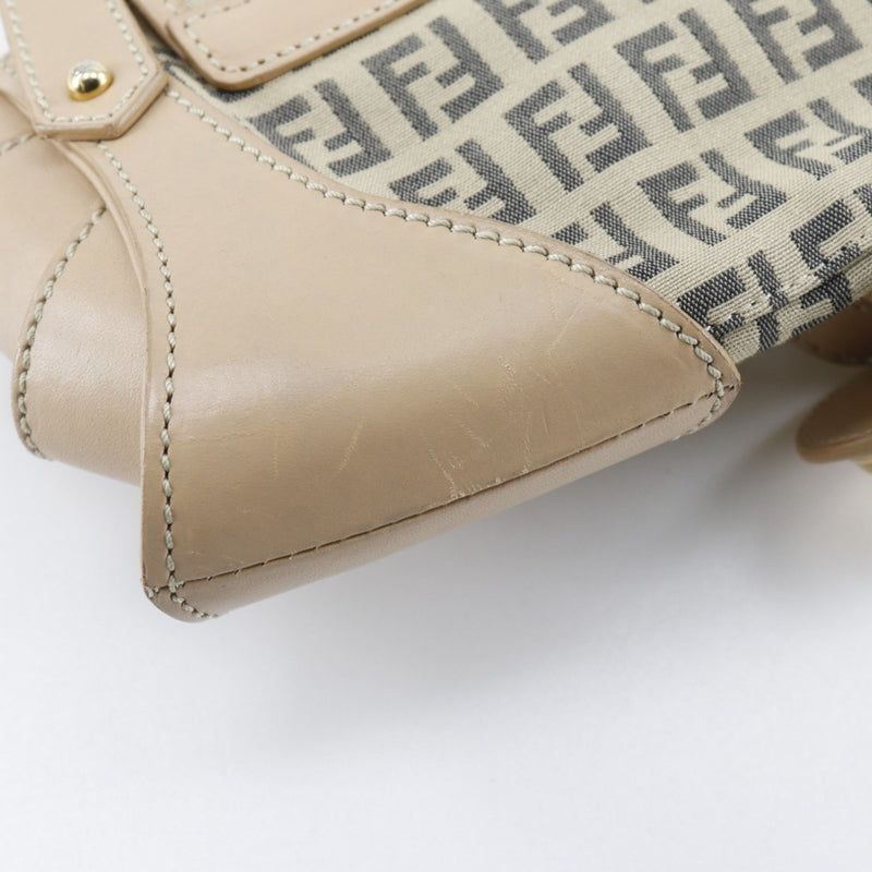 Fendi Beige Canvas Shoulder Bag (Pre-Owned)