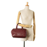 Bvlgari Wine Leather Handbag (Pre-Owned)