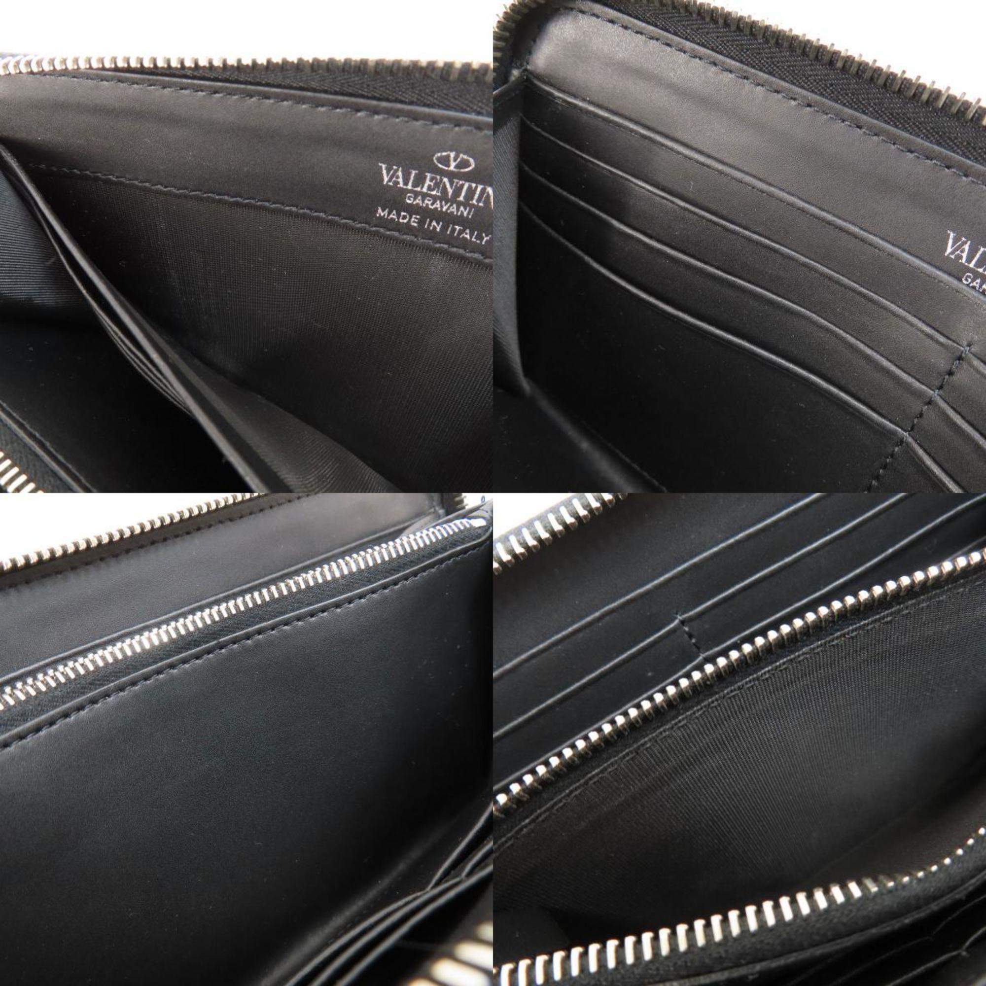 Valentino Garavani Black Leather Long Wallet (Bi-Fold) (Pre-Owned)