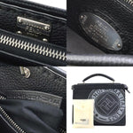 Fendi Black Gray Leather Handbag Shoulder Bag (Pre-Owned)