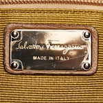 Salvatore Ferragamo Brown Canvas Leather Handbag (Pre-Owned)