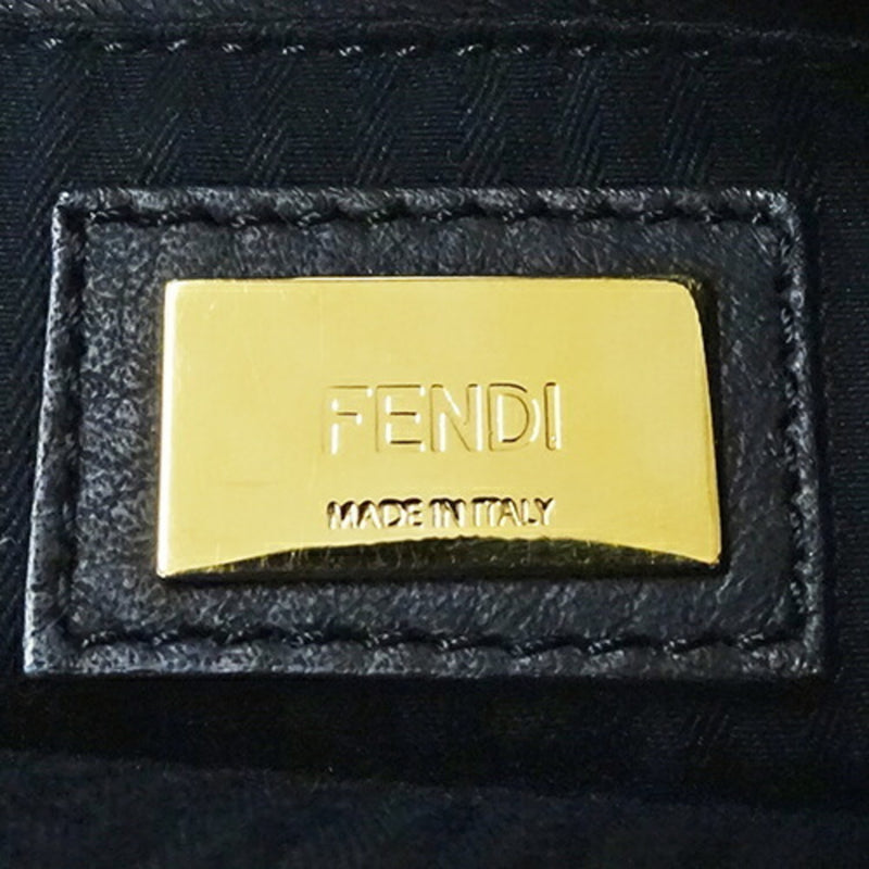 Fendi 2Jours Black Leather Handbag Shoulder Bag (Pre-Owned)