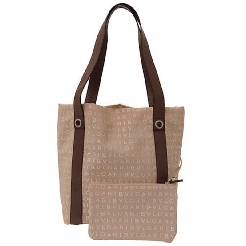 Bvlgari Pink Beige Canvas Tote Bag (Pre-Owned)